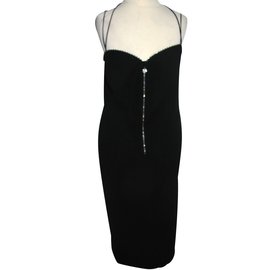 Escada-Cocktail dress with diamontee-Black