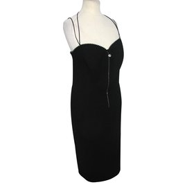 Escada-Cocktail dress with diamontee-Black