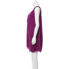 Diane Von Furstenberg-Vestido de peplet roxo-Fuschia