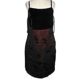 Autre Marque Robe de soirée courte en velours de soie Noir Rouge