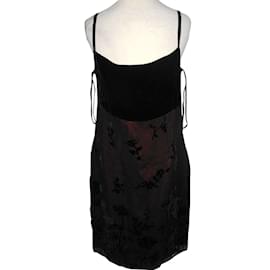 Autre Marque-Silk velvet short evening dress-Black,Red