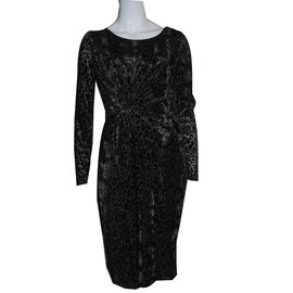 Autre Marque-Black velvet and chiffon dress-Black