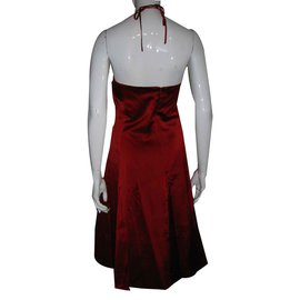 Autre Marque-Red satin dress-Red