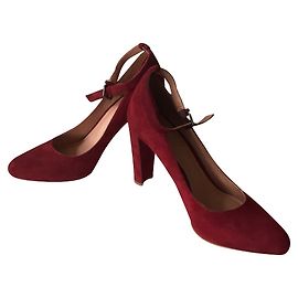 Escarpins Madewell Mary Jane daim bordeaux Bordeaux