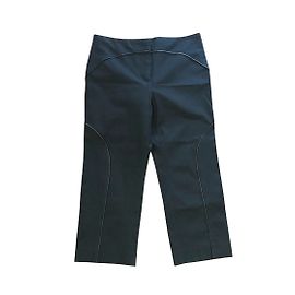 Alexander Mcqueen Pantalone cropped in pelle Nero