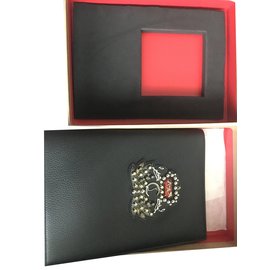 Christian Louboutin Studded Leather Notebook Black Black
