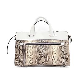BOLSA BARBARA BUI EM COURO EXÓTICO Branco Bege