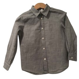 Bonpoint-Boys jeans and shirt set-Black,White,Blue