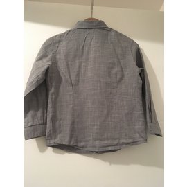 Bonpoint-Ensemble jeans et chemise garçon-Noir,Blanc,Bleu