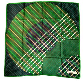 Christian Dior-silk square 76 cm-Dark green