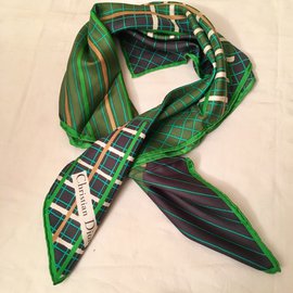 Christian Dior-carré soie 76 cm-Vert foncé