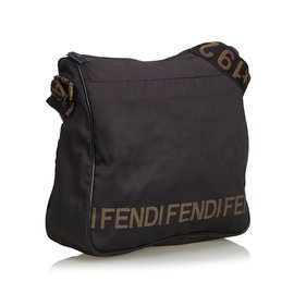 Fendi-Nylon Shoulder Bag-Brown,Black