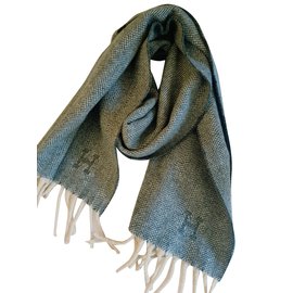 Hermès-Men Scarves-Grey,Cream