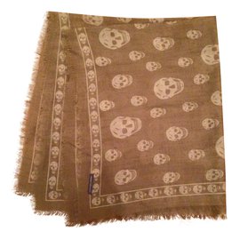 Alexander Mcqueen-Scarves-Khaki