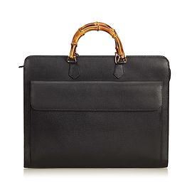Gucci Bolsa de negocios de bambú Negro