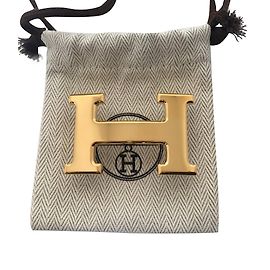 Boucle de ceinture Hermès Constance en métal doré brillant, état neuf ! Doré