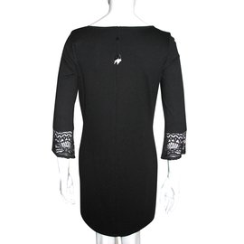 Autre Marque-Dress with lace inserts-Black