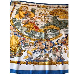 Hermès A manhã nove Branco Azul Dourado