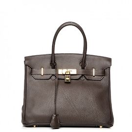 Superbe Sac Hermès Birkin 30, Fjord TERRE comme Neuf Marron