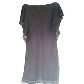 Vestido - túnica de seda e rendas, Vanessa Bruno Cinza