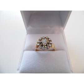 Autre Marque-anel alado em ouro amarelo e branco 18k e diamantes-Rosa