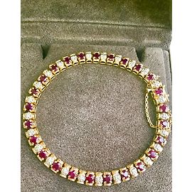 Autre Marque Pulseira de ouro com rubis e diamantes Dourado