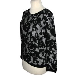 Escada Pullover misto Angora Nero Grigio