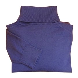 Polo Ralph Lauren-RALPH LAUREN PURPLE LABEL TURTLENECK SWEATER-Blue