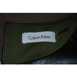 Calvin Klein-Robes-Noir,Kaki,Vert olive