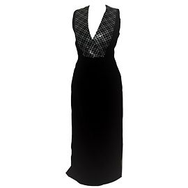 Gerard Darel Langer schwarzer Paillettenkleid Schwarz