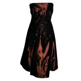 Autre Marque Cocktailkleid mit Spitze Schwarz Bronze