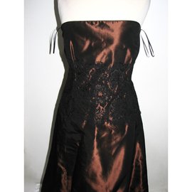 Autre Marque-Cocktail dress with lace-Black,Bronze