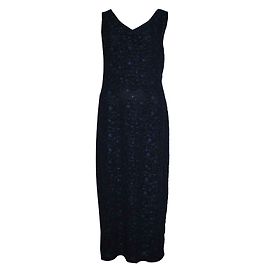 Autre Marque Vestido de chiffon longo com bordado Azul