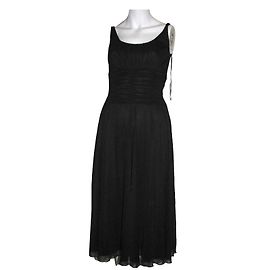 Autre Marque Schwarzes Mesh Cocktailkleid Schwarz