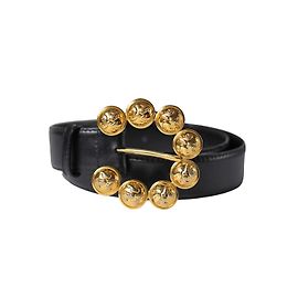 Cinturón vintage de cuero negro Salvatore Ferragamo Negro