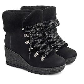 J.Crew Bottines fourrées compensées Noir