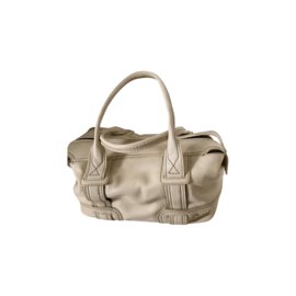 Lancel Leather Handbag Eggshell Eggshell