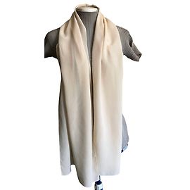 Autre Marque new white silk crepe stole 170 * 38 cm Eggshell