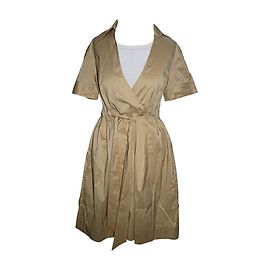 Diane Von Furstenberg DvF Vintage Hemdkleid Beige Hellbraun