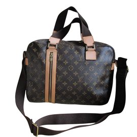 Louis Vuitton-Sac, porte document, cartable, sac de voyage, laptop case, Louis Vuitton-Marron