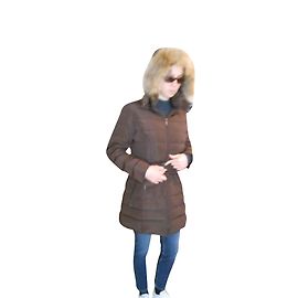 Doudoune Saint James Marron avec Capuche et Fourrure Amovibles Marron