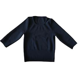 Autre Marque kurzer Pullover mit 3/4 Ärmeln Schwarz