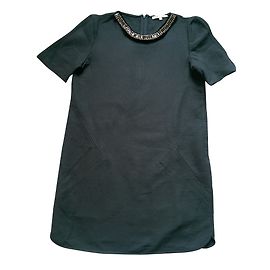Robe courte Maje grise en coton et viscose Gris