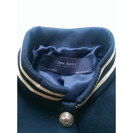 Zara-Manteaux, Vêtements d'extérieur-Bleu