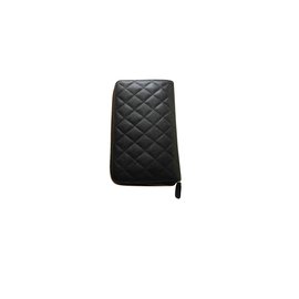 Chanel-Large zip around wallet-Black
