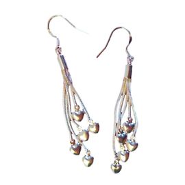 Autre Marque Silver Heart Drop Earrings Silvery