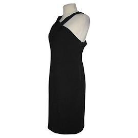 Robe noire asymétrique Halston Heritage Noir