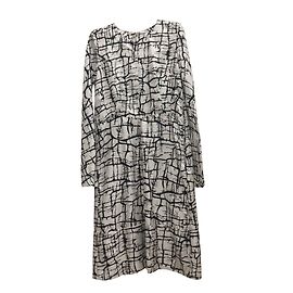 Marni Vestido de sarga de seda estampada Multicolor