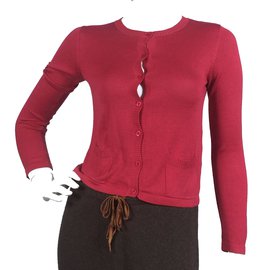 Weekend Max Mara Beerenrote Seidenstrickjacke Rot