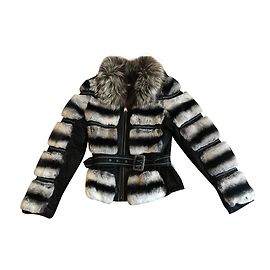 Autre Marque Rabbit fur coat chinchilla dyed style Multiple colors